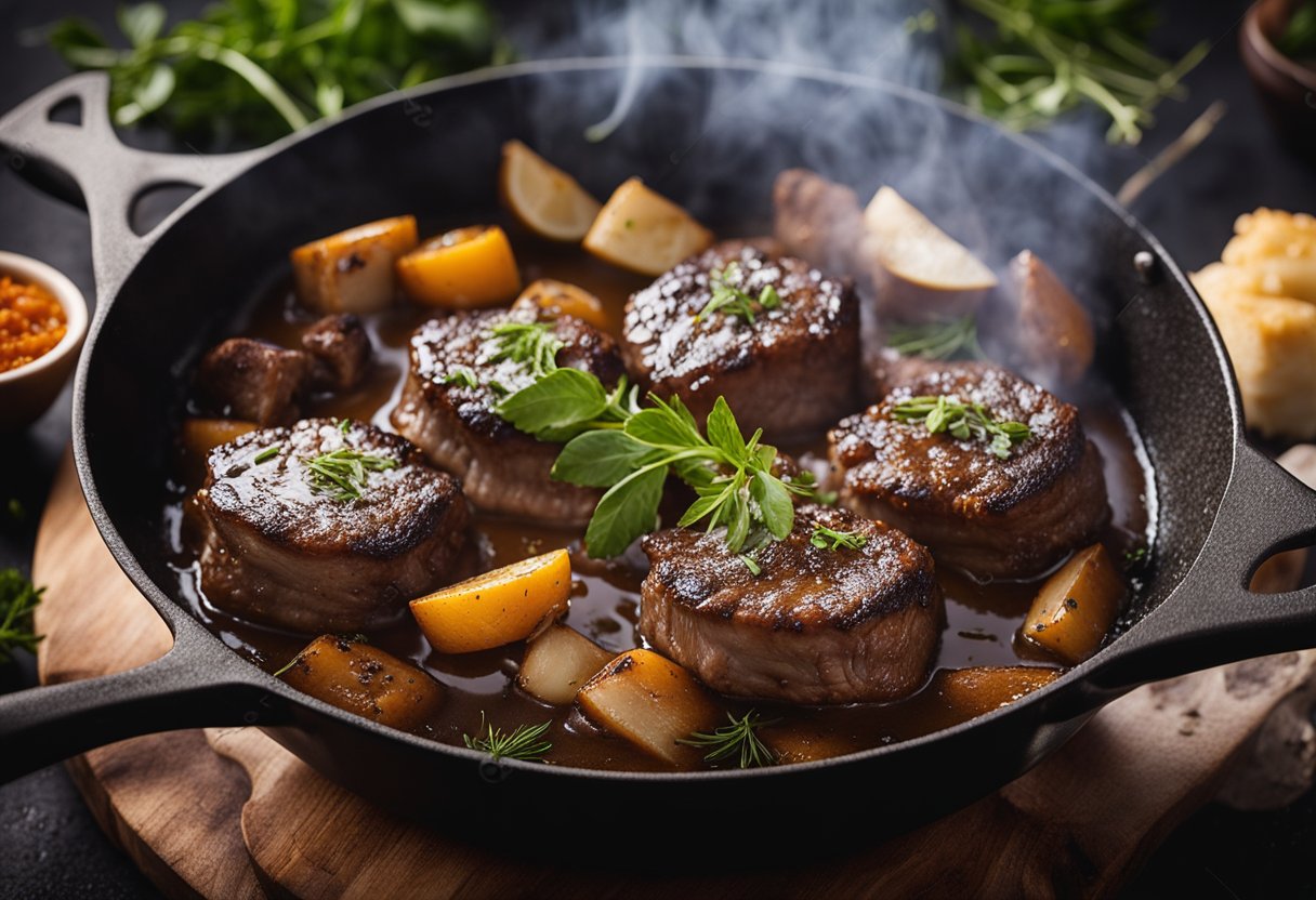 v2 31maj Opskrift på svinekæber med rødvin og rodfrugter