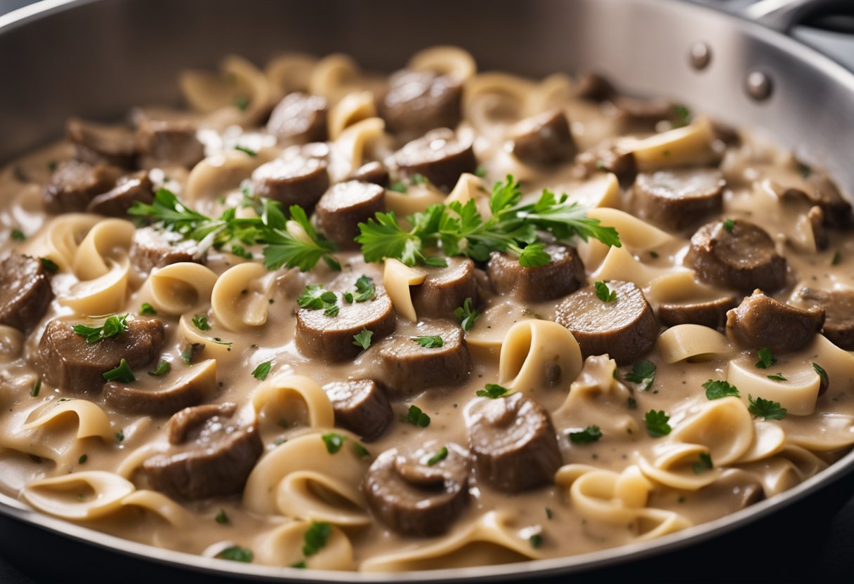v2 31sly azvi7 Opskrift på bøf stroganoff: En klassisk og nem ret med oksekød og fløde