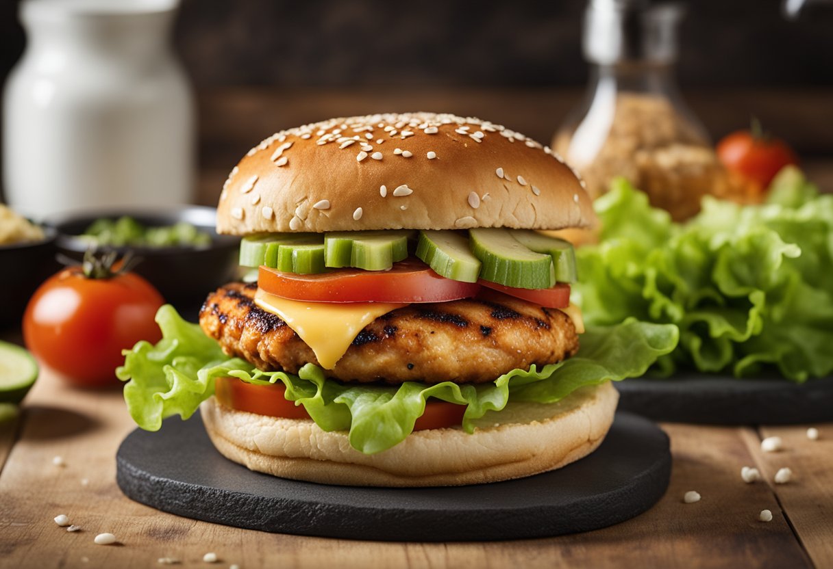 v2 34h78 yp88d Opskrift på lækker kylling burger med hjemmelavet dressing