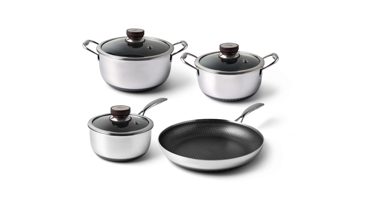 Fusion Non-stick Sæt m/ 3 Gryder + 1 stk. 24 cm Stegepande