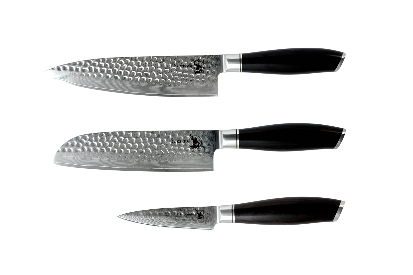 Kaki knivsæt med 3 køkkenkniv - Madelskeren